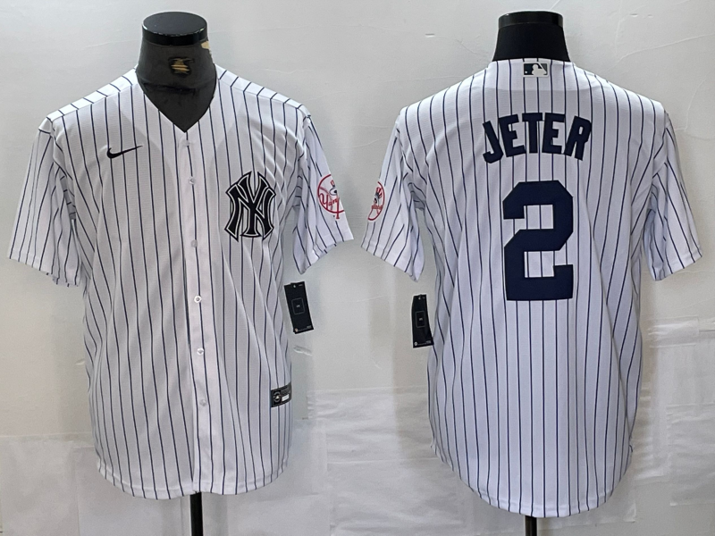 Men's New York Yankees Derek Jeter #2 White Limited Jersey